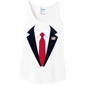 Funny Usa President Trump Suit Easy Halloween Costume Long Sleeve Ladies Essential Tank