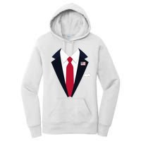 Funny Usa President Trump Suit Easy Halloween Costume Long Sleeve Women's Pullover Hoodie