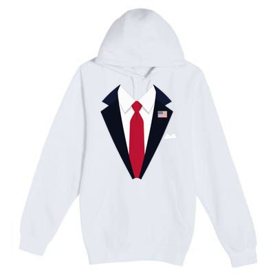 Funny Usa President Trump Suit Easy Halloween Costume Long Sleeve Premium Pullover Hoodie