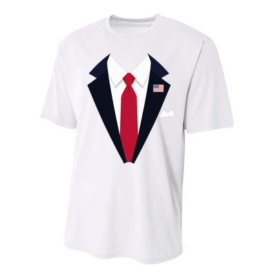 Funny Usa President Trump Suit Easy Halloween Costume Long Sleeve Performance Sprint T-Shirt