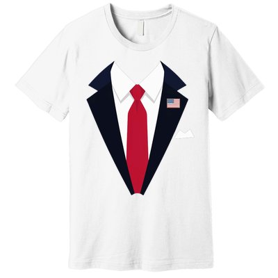 Funny Usa President Trump Suit Easy Halloween Costume Long Sleeve Premium T-Shirt