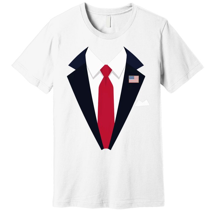 Funny Usa President Trump Suit Easy Halloween Costume Long Sleeve Premium T-Shirt