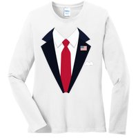 Funny Usa President Trump Suit Easy Halloween Costume Long Sleeve Ladies Long Sleeve Shirt