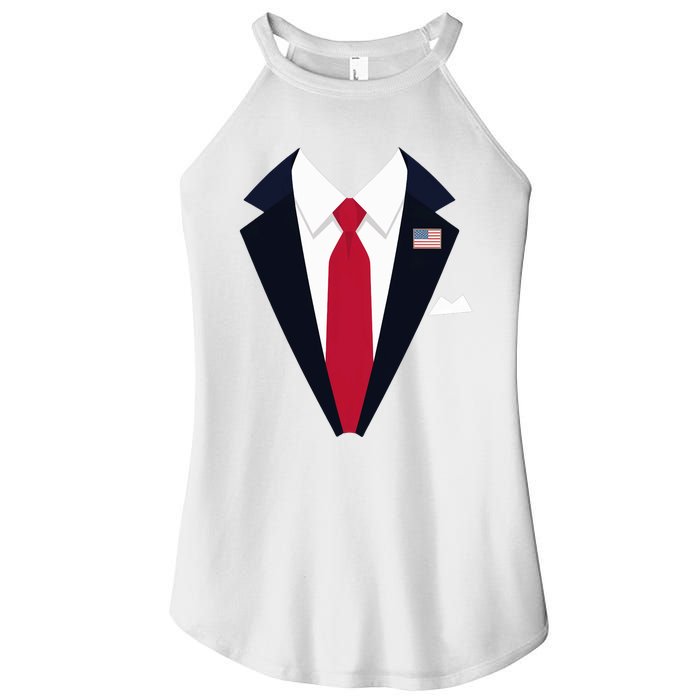 Funny Usa President Trump Suit Easy Halloween Costume Long Sleeve Women's Perfect Tri Rocker Tank