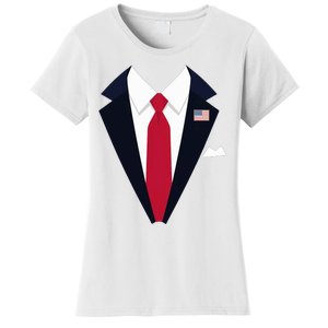 Funny Usa President Trump Suit Easy Halloween Costume Long Sleeve Women's T-Shirt