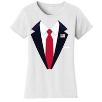 Funny Usa President Trump Suit Easy Halloween Costume Long Sleeve Women's T-Shirt