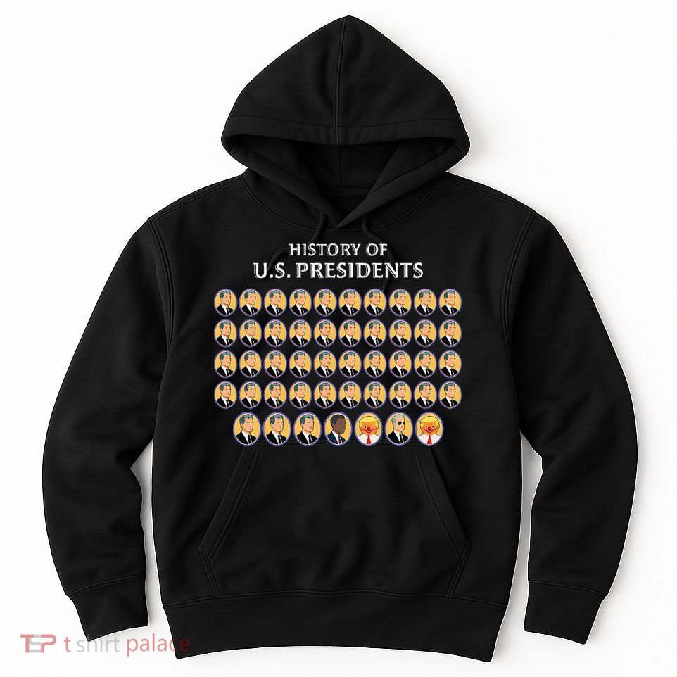 Funny Us Presidents History 1 T0 47 Trump Clown Caricature Hoodie