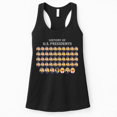 Funny Us Presidents History 1 T0 47 Trump Clown Caricature Womens Tank Top