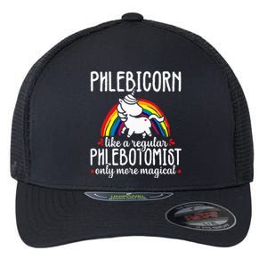 Funny Unicorn Phlebotomist Phlebotomy Technician Nurse RN Flexfit Unipanel Trucker Cap