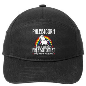 Funny Unicorn Phlebotomist Phlebotomy Technician Nurse RN 7-Panel Snapback Hat