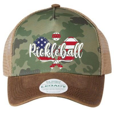 Funny Usa Pickleball Pickleball Player Paddleball Lover Legacy Tie Dye Trucker Hat