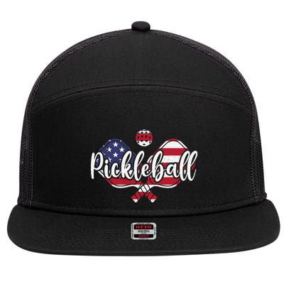 Funny Usa Pickleball Pickleball Player Paddleball Lover 7 Panel Mesh Trucker Snapback Hat