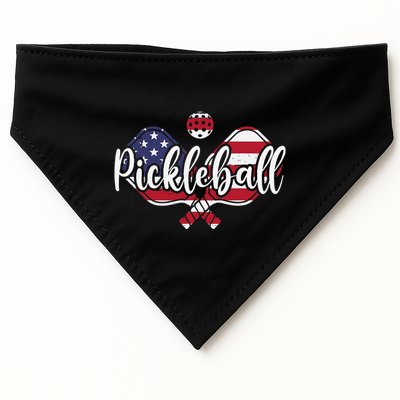 Funny Usa Pickleball Pickleball Player Paddleball Lover USA-Made Doggie Bandana