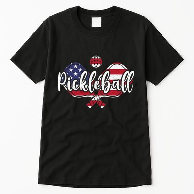Funny Usa Pickleball Pickleball Player Paddleball Lover Tall T-Shirt