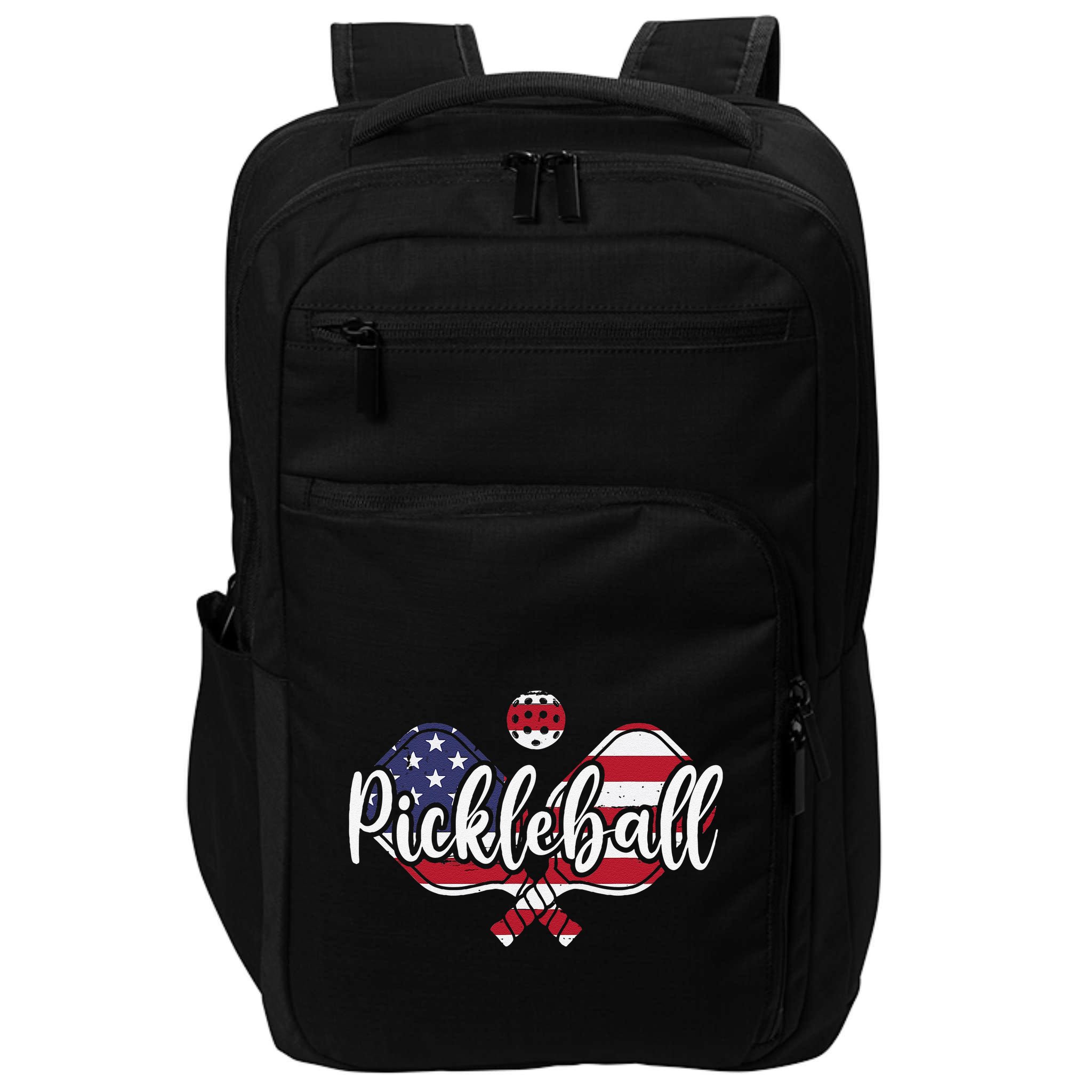 Funny Usa Pickleball Pickleball Player Paddleball Lover Impact Tech Backpack