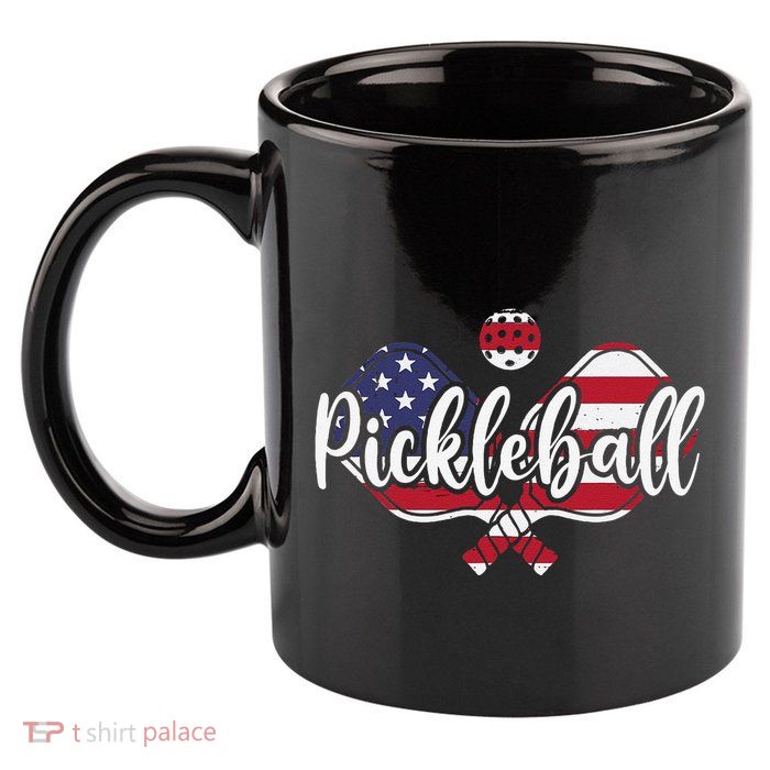Funny Usa Pickleball Pickleball Player Paddleball Lover 11oz C Handle Ceramic Mug
