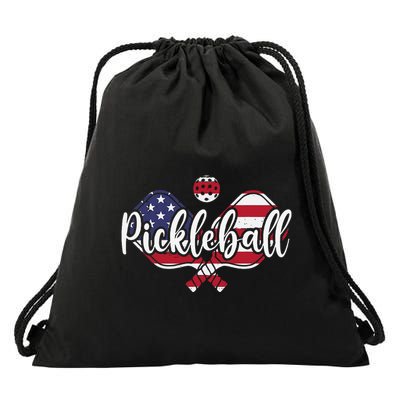 Funny Usa Pickleball Pickleball Player Paddleball Lover Drawstring Bag