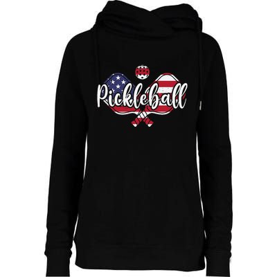 Funny Usa Pickleball Pickleball Player Paddleball Lover Womens Funnel Neck Pullover Hood