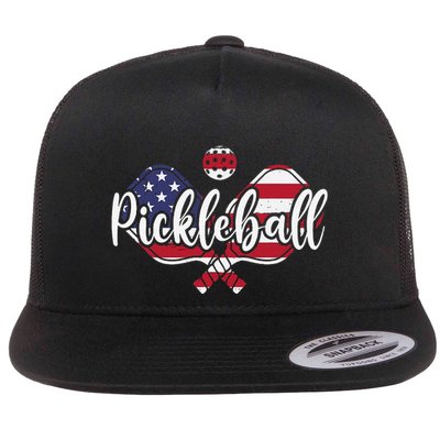 Funny Usa Pickleball Pickleball Player Paddleball Lover Flatbill Hat