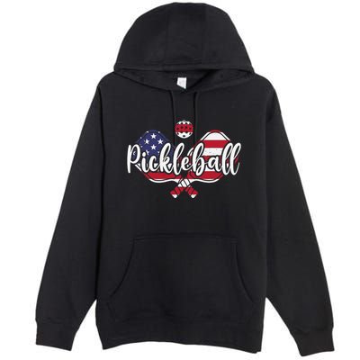 Funny Usa Pickleball Pickleball Player Paddleball Lover Premium Pullover Hoodie
