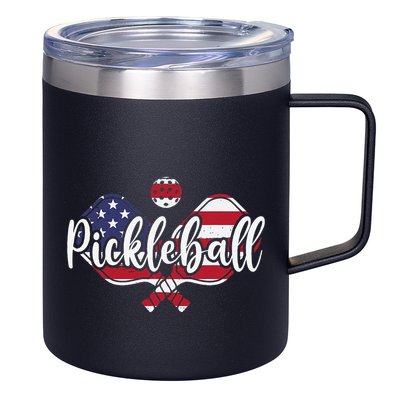 Funny Usa Pickleball Pickleball Player Paddleball Lover 12oz Stainless Steel Coffee Mug