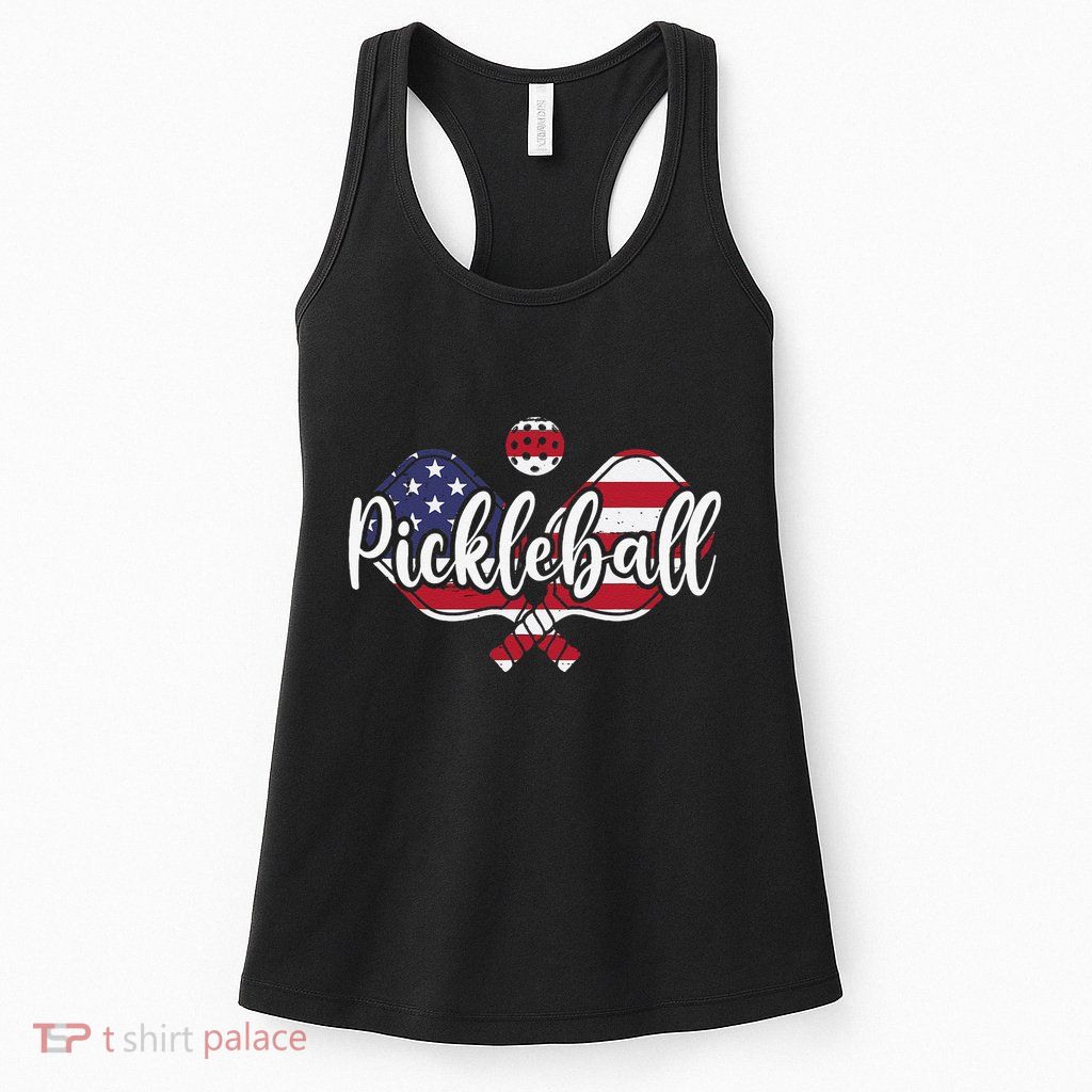 Funny Usa Pickleball Pickleball Player Paddleball Lover Womens Tank Top