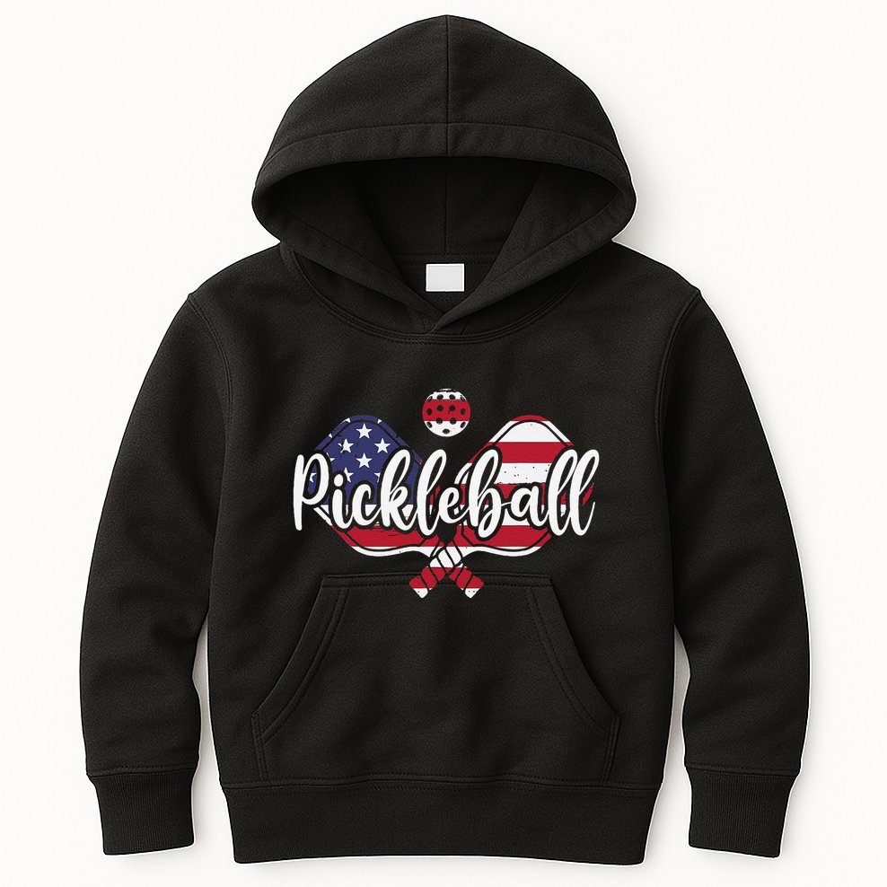 Funny Usa Pickleball Pickleball Player Paddleball Lover Kids Hoodie