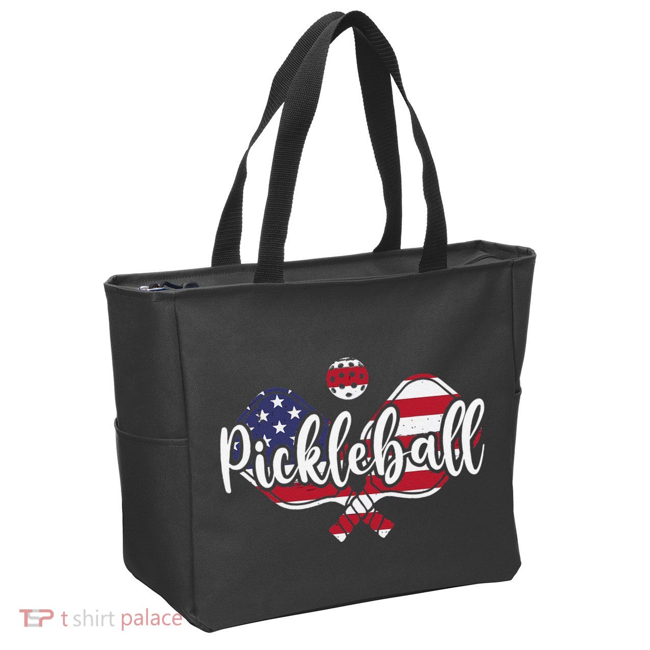 Funny Usa Pickleball Pickleball Player Paddleball Lover Zip Tote Bag