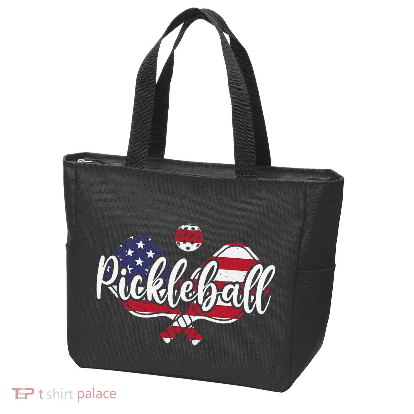 Funny Usa Pickleball Pickleball Player Paddleball Lover Zip Tote Bag