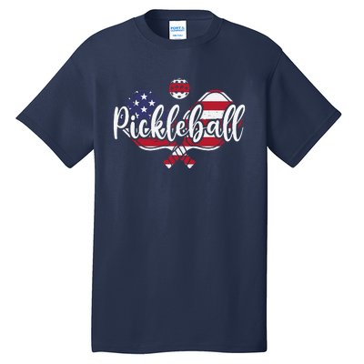 Funny Usa Pickleball Pickleball Player Paddleball Lover Tall T-Shirt