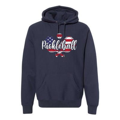 Funny Usa Pickleball Pickleball Player Paddleball Lover Premium Hoodie