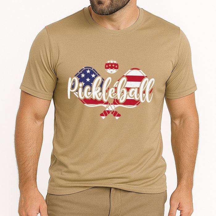 Funny Usa Pickleball Pickleball Player Paddleball Lover Cooling Performance Crew T-Shirt