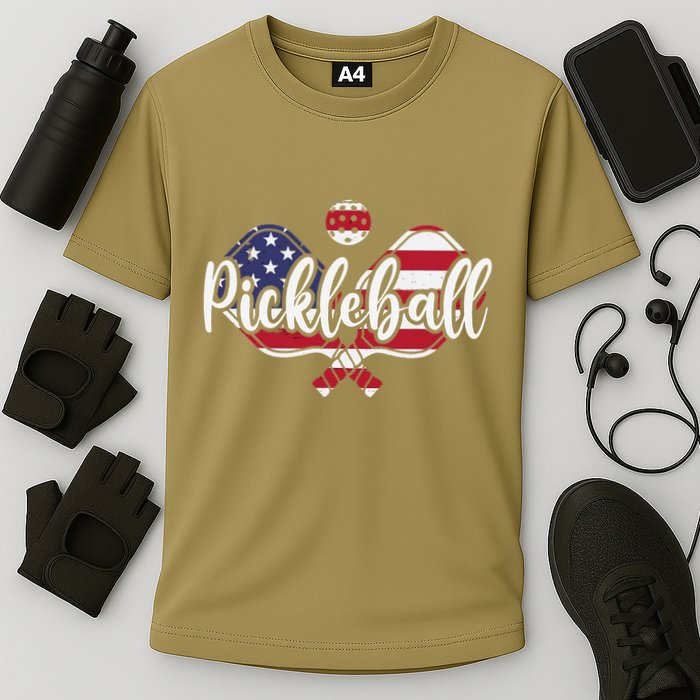 Funny Usa Pickleball Pickleball Player Paddleball Lover Cooling Performance Crew T-Shirt