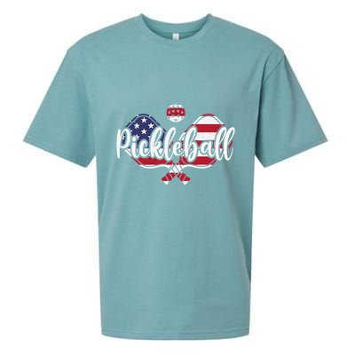 Funny Usa Pickleball Pickleball Player Paddleball Lover Sueded Cloud Jersey T-Shirt