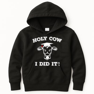 Funny Udderly Proud Graduation Gifts Holy Cow I Did It! Kids Hoodie