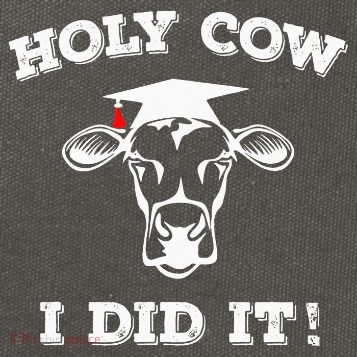 Funny Udderly Proud Graduation Gifts Holy Cow I Did It! Cotton Canvas Backpack