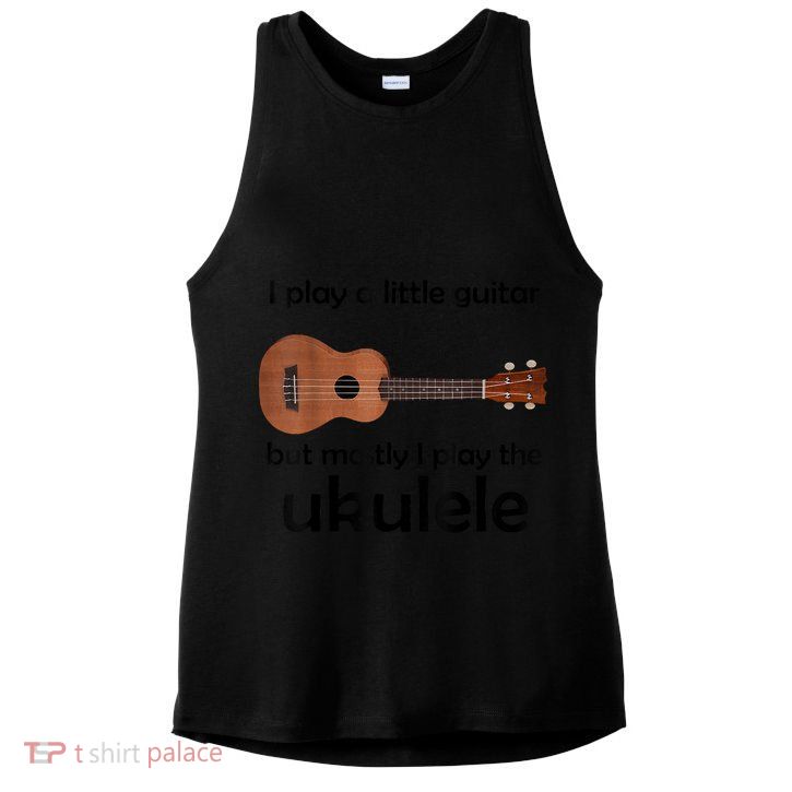 Funny Ukulele Pun Little Guitar Ladies PosiCharge Tri-Blend Wicking Tank
