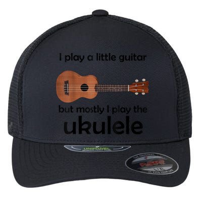 Funny Ukulele Pun Little Guitar Flexfit Unipanel Trucker Cap