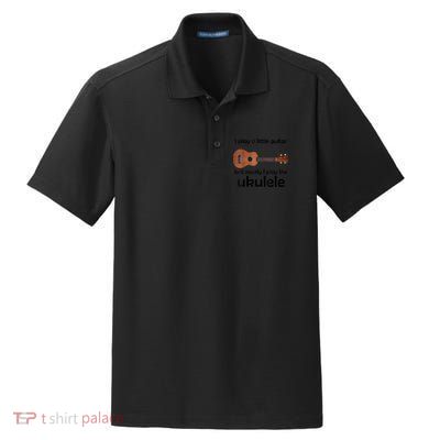 Funny Ukulele Pun Little Guitar Dry Zone Grid Polo
