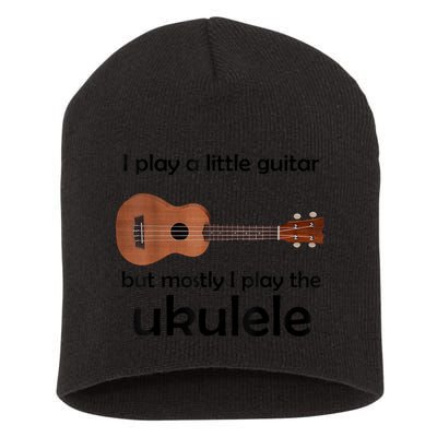 Funny Ukulele Pun Little Guitar Short Acrylic Beanie