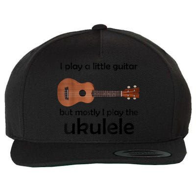 Funny Ukulele Pun Little Guitar Wool Snapback Cap