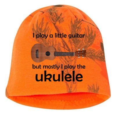 Funny Ukulele Pun Little Guitar Kati - Camo Knit Beanie