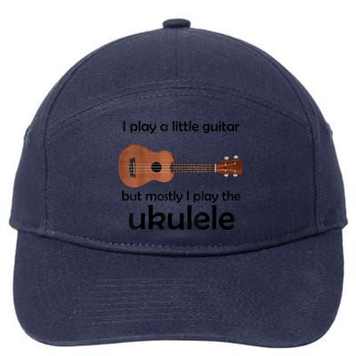 Funny Ukulele Pun Little Guitar 7-Panel Snapback Hat