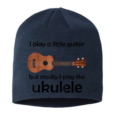 Funny Ukulele Pun Little Guitar Sustainable Beanie