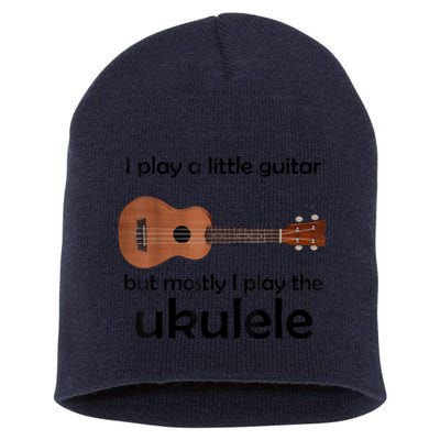 Funny Ukulele Pun Little Guitar Short Acrylic Beanie