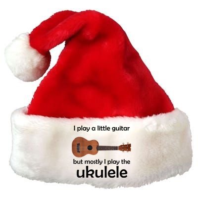 Funny Ukulele Pun Little Guitar Premium Christmas Santa Hat