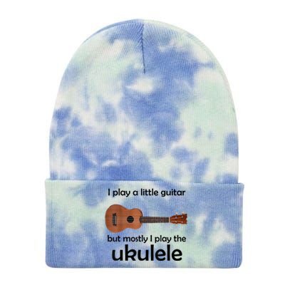 Funny Ukulele Pun Little Guitar Tie Dye 12in Knit Beanie