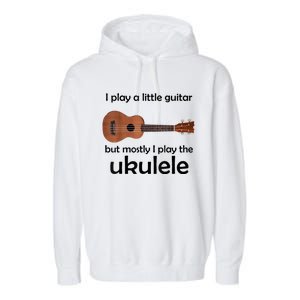 Funny Ukulele Pun Little Guitar Garment-Dyed Fleece Hoodie