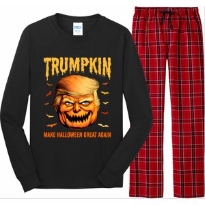 Funny Usa Pumpkin Trumpkin Make Halloween Great Again Gift Long Sleeve Pajama Set