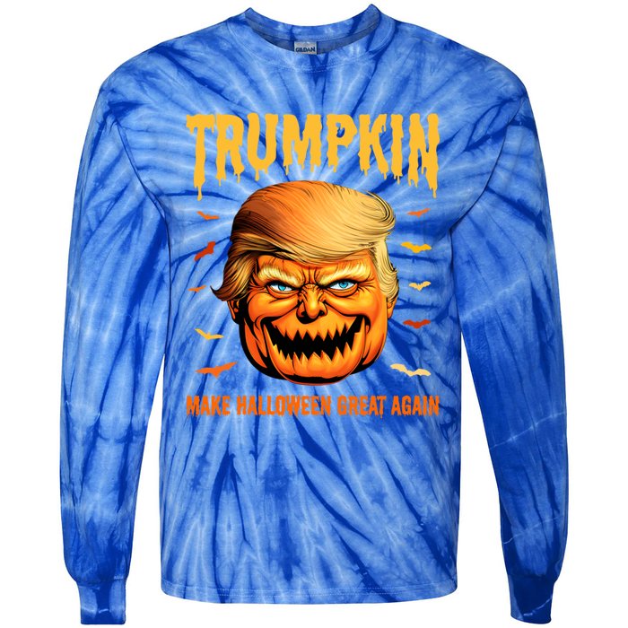 Funny Usa Pumpkin Trumpkin Make Halloween Great Again Gift Tie-Dye Long Sleeve Shirt